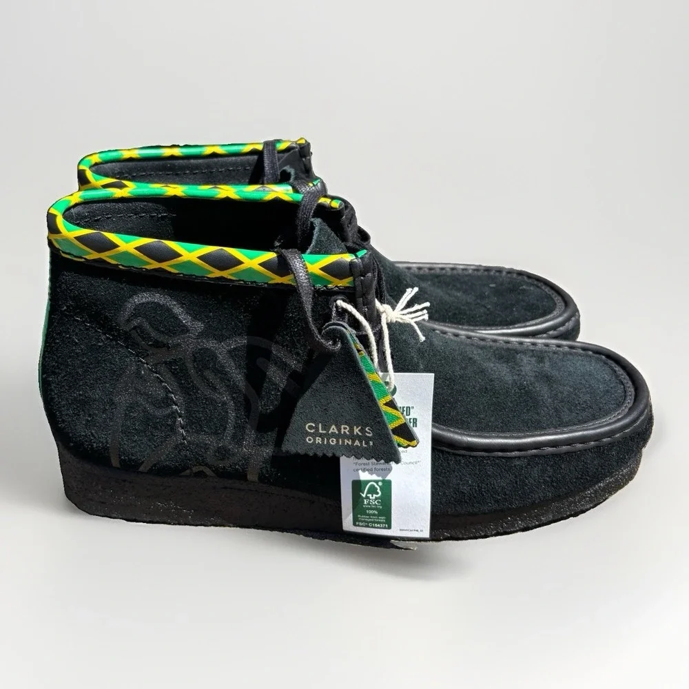 Clarks Originals Wallabee Jamaica Bee Shoes Boots Men's 11 Black Suede New